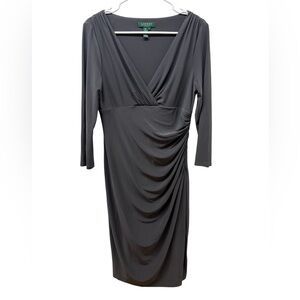 Lauren Ralph Lauren Charcoal Long Sleeve Dress